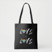 LGBTQIA LIEFDE is LIEFDE, Rainbow Flag Hart Canvas Tote Bag (Voorkant)
