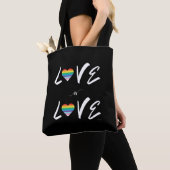LGBTQIA LIEFDE is LIEFDE, Rainbow Flag Hart Canvas Tote Bag (Dichtbij)