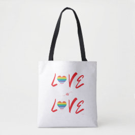 LGBTQIA LIEFDE is LIEFDE, Rainbow Flag Hart Canvas Tote Bag