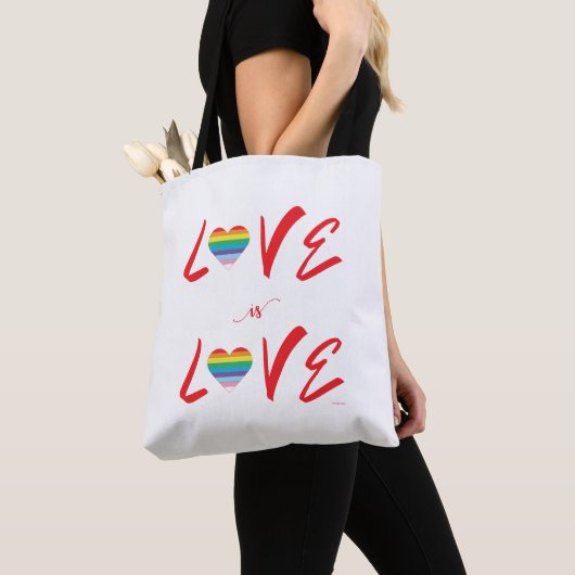 LGBTQIA LIEFDE is LIEFDE, Rainbow Flag Hart Canvas Tote Bag (Dichtbij)