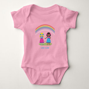 LGBTQIA Liefde is LIEFDE Rainbow Heart Pride Romper