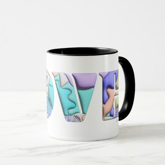 LGBTQIA LIEFDE is LIEFDE Rainbow Heart Pride Vlag Mok (Voorkant rechts)