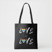 LGBTQIA Liefde is LIEFDE, Rainbow Pride Canvas tas (Voorkant)