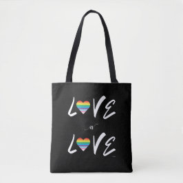 LGBTQIA Liefde is LIEFDE, Rainbow Pride Canvas tas