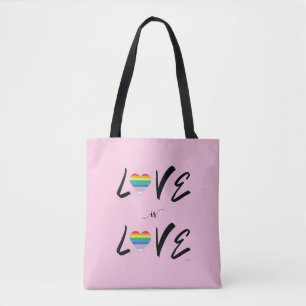 LGBTQIA Liefde is LIEFDE, Rainbow Pride Roze Canva Tote Bag