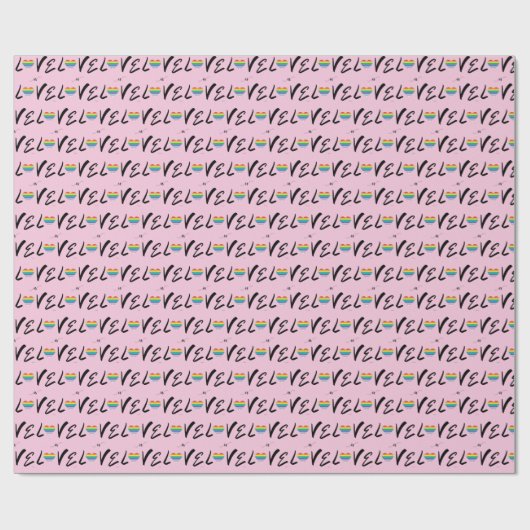 LGBTQIA LIEFDE is LIEFDE Regenboog Hart Kleuren, P Cadeaupapier (Vlak)