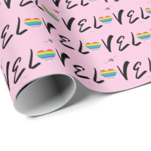 LGBTQIA LIEFDE is LIEFDE Regenboog Hart Kleuren, P Cadeaupapier