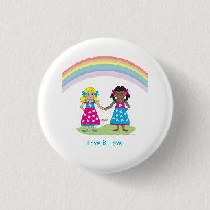 LGBTQIA Liefde is Liefde, Trots Rainbow Girls Ronde Button 3,2 Cm