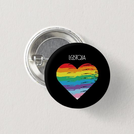 LGBTQIA Liefde is Liefde, Trots Rainbow Hart Ronde Button 3,2 Cm (Voorkant /achterkant)