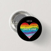 LGBTQIA Liefde is Liefde, Trots Rainbow Hart Ronde Button 3,2 Cm (Voorkant /achterkant)