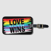 LGBTQIA Liefde wint altijd, Rainbow Pride Bagagelabel (Voorkant (horizontaal))