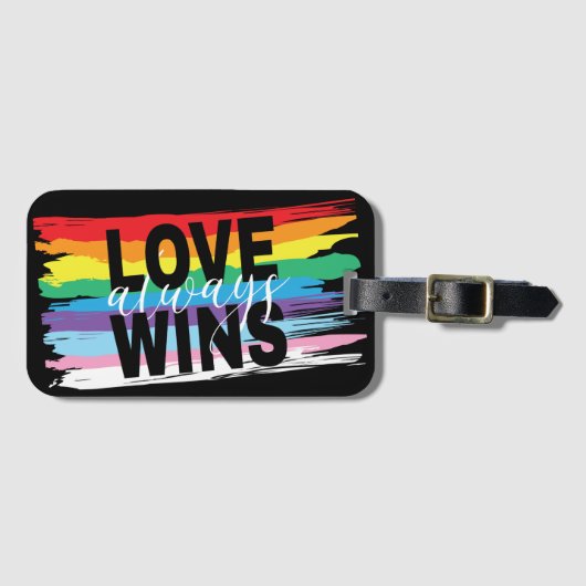 LGBTQIA Liefde wint altijd, Rainbow Pride Bagagelabel (Voorkant (horizontaal))