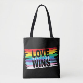 LGBTQIA Liefde wint altijd, Rainbow Pride Canvas t Tote Bag
