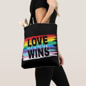 LGBTQIA Liefde wint altijd, Rainbow Pride Canvas t Tote Bag (Dichtbij)