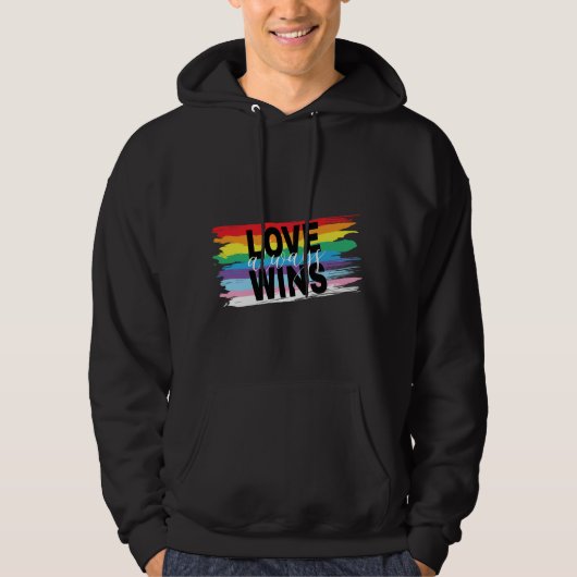 LGBTQIA Liefde Wint altijd Rainbow Pride Cool Hoodie (Voorkant)