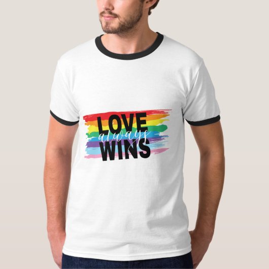 LGBTQIA Liefde Wint altijd Rainbow Pride Cool T-shirt (Voorkant)