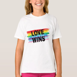 LGBTQIA Liefde Wint altijd Rainbow Pride Cool T-shirt