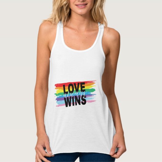 LGBTQIA Liefde Wint altijd Rainbow Pride Cool Tanktop (Voorkant)