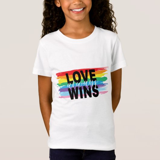 LGBTQIA Liefde Wint altijd Rainbow Pride T-shirt (Voorkant)