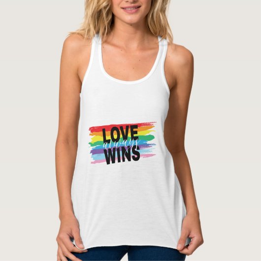 LGBTQIA Liefde Wint altijd Rainbow Pride T-shirt (Voorkant)