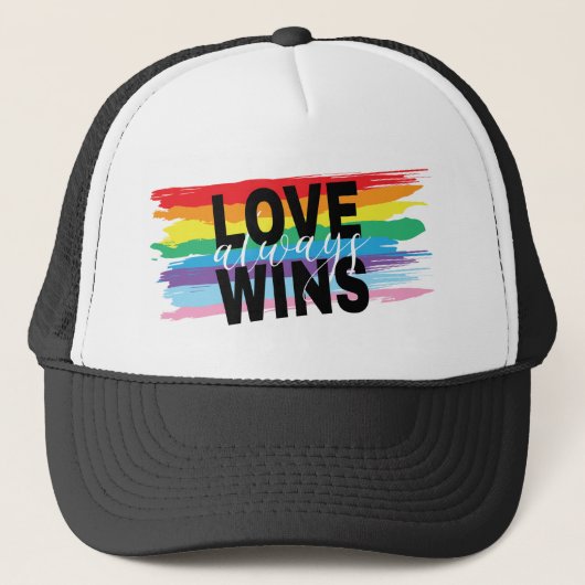 LGBTQIA Liefde wint altijd, Trots, Regenboog Trucker Pet (Voorkant)
