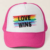 LGBTQIA Liefde wint altijd, Trots, Regenboog Trucker Pet (Voorkant)