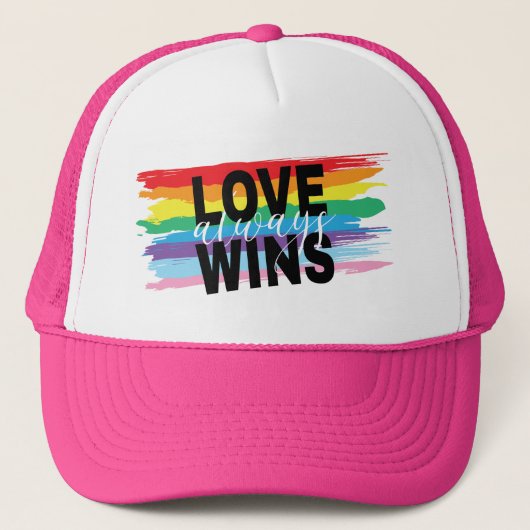 LGBTQIA Liefde wint altijd, Trots, Regenboog Trucker Pet (Voorkant)