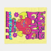 LGBTQIA+ LOVE IS LIEFT. Wees blij Fleece Deken (Voorkant (Horizontaal))