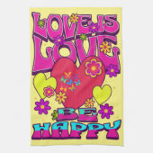 LGBTQIA+ LOVE IS LIEFT. Wees blij Theedoek (Verticaal)