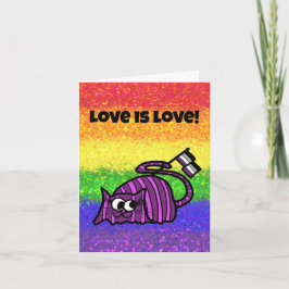 LGBTQIA Love is Love Aseksueel Vlag met Chesire Ca Kaart