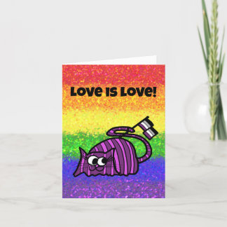 LGBTQIA Love is Love Aseksueel Vlag met Chesire Ca Kaart