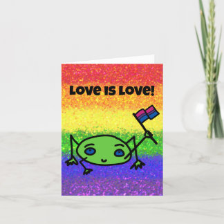 LGBTQIA Love is Love Biseksuele Vlag met Kikker Ka Kaart