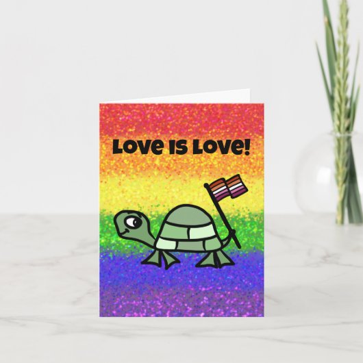 LGBTQIA  Love is Love Pride (Regenboog) met Ollie  Kaart (Voorkant)
