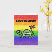LGBTQIA  Love is Love Pride (Regenboog) met Ollie  Kaart (Gele Bloem)