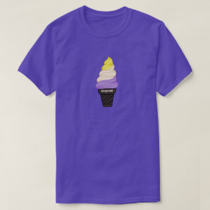 LGBTQIA+ Nonbinary Ice Cream Pronouns Cone T-shirt