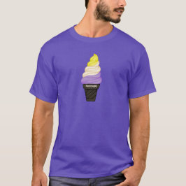 LGBTQIA+ Nonbinary Ice Cream Pronouns Cone T-shirt