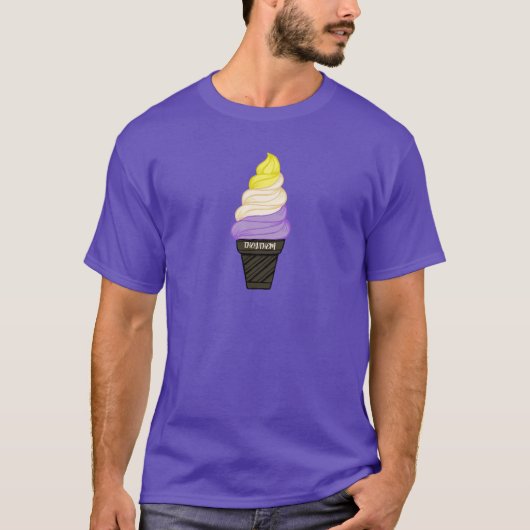 LGBTQIA+ Nonbinary Ice Cream Pronouns Cone T-shirt (Voorkant)