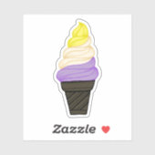 LGBTQIA+ Nonbinary Pride Soft Serve Ice Cone Sticker (Vel)