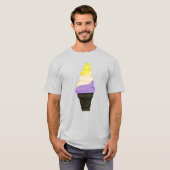 LGBTQIA+ Nonbinary Pride Soft Serve Ice Cone T-shirt (Voorkant volledig)