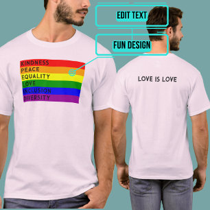 LGBTQIA+ Omarm vriendelijkheid Vrede Gelijkheid Kw T-shirt