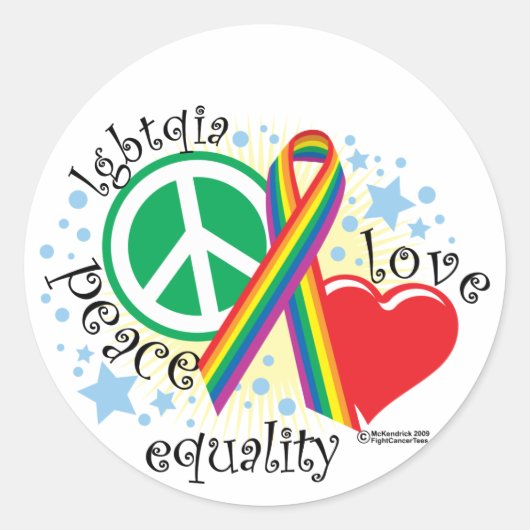 LGBTQIA PLE RONDE STICKER (Voorkant)