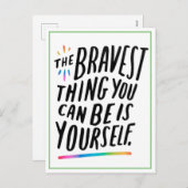 LGBTQIA+ Postcard - The Bravest Thing You Can Is Feestdagenkaart (Voorkant / Achterkant)