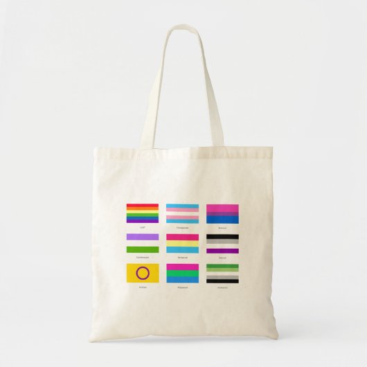 LGBTQIA Pride 9 x FLAGS  Rainbow Awareness Chic  C Tote Bag (Voorkant)