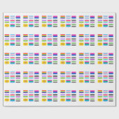 LGBTQIA Pride 9 x FLAGS Rainbow Awareness Chic Cadeaupapier (Vlak)