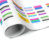 LGBTQIA Pride 9 x FLAGS Rainbow Awareness Chic Cadeaupapier (Rol Hoek)