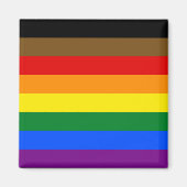 LGBTQIA PRIDE BLACK & BROWN RAINBOW MAGNEET (Voorkant)