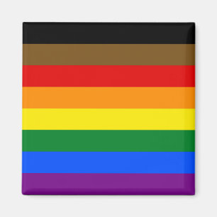 LGBTQIA PRIDE BLACK & BROWN RAINBOW MAGNEET