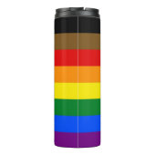 LGBTQIA PRIDE BLACK & BROWN RAINBOW THERMOSBEKER (Achterkant)