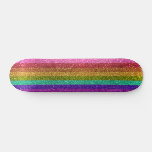 LGBTQIA Pride Flag Glitter Rainbow Glitter Stripes Persoonlijk Skateboard (Horizontaal)
