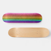 LGBTQIA Pride Flag Glitter Rainbow Glitter Stripes Persoonlijk Skateboard (Horizontaal)